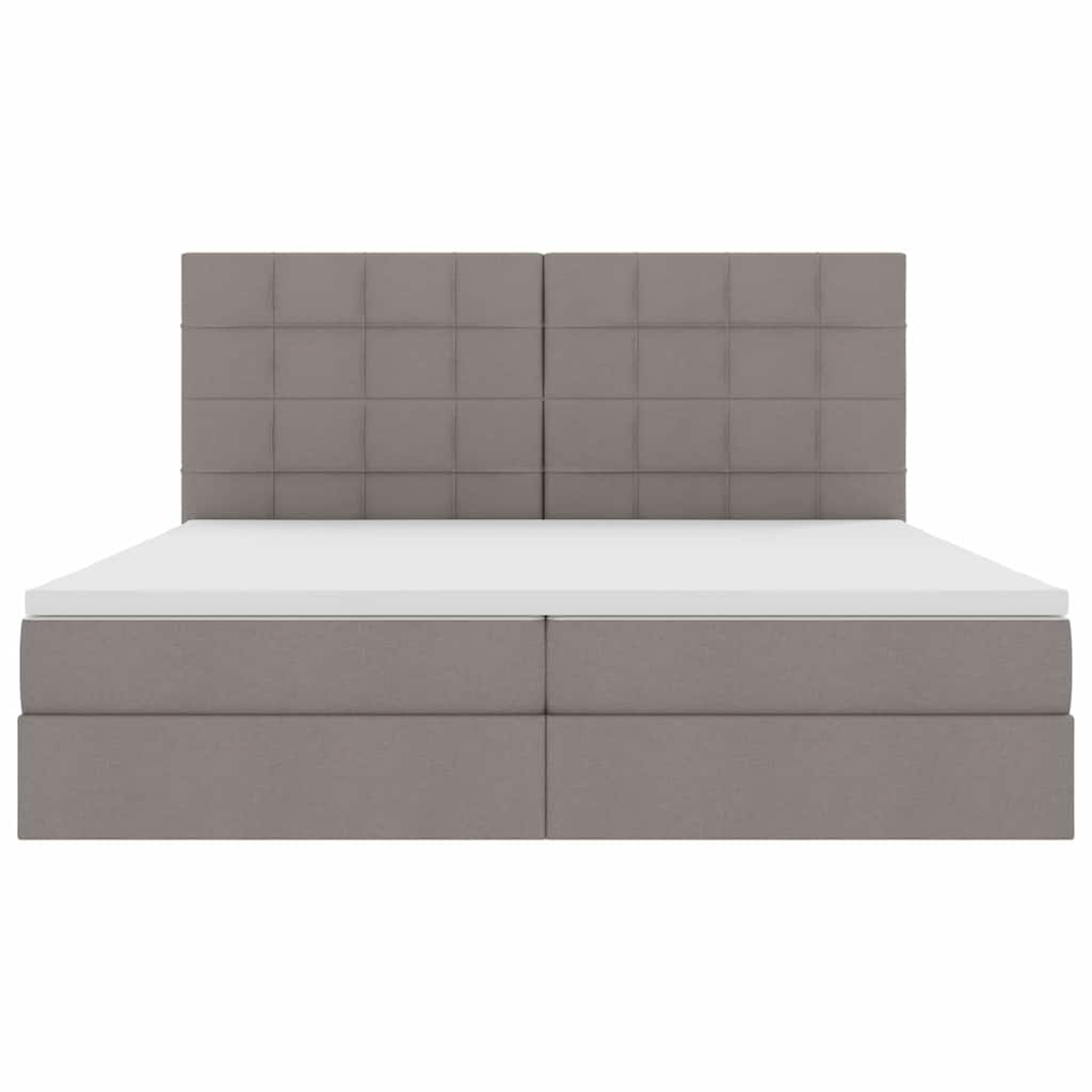vidaXL Κρεβάτι με αποθηκευτικό χώρο και LED με led Taupe 200 x 200 cm