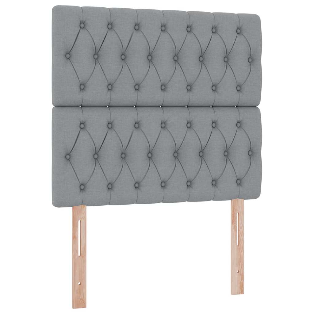 vidaXL Κρεβάτι με αποθηκευτικό χώρο και LED Ανοιχτό γκρι 90 x 200 cm