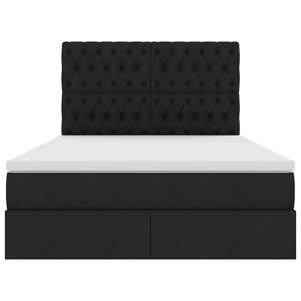 vidaXL Κρεβάτι με αποθηκευτικό χώρο και LED με led Μαύρο 140 x 200 cm