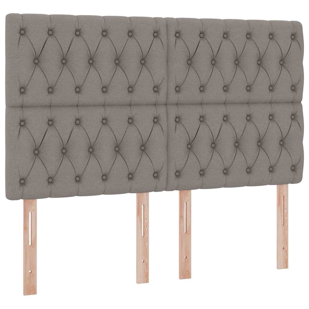 vidaXL LED Κρεβάτι αποθήκευσης με στρώμα Taupe 140 x 200 cm Ύφασμα