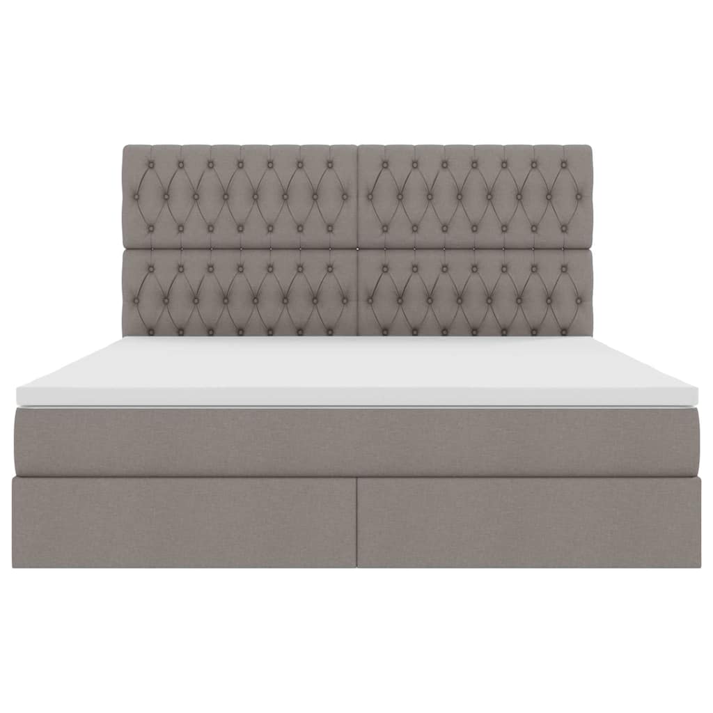 vidaXL LED Κρεβάτι αποθήκευσης με στρώμα Taupe 180 x 200 cm Ύφασμα
