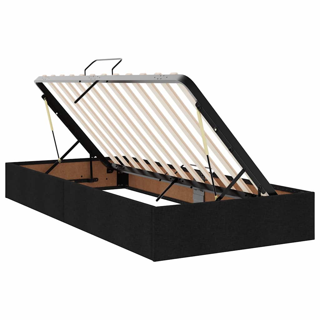 vidaXL Κρεβάτι με αποθηκευτικό χώρο και LED με led Μαύρο 90 x 190 cm