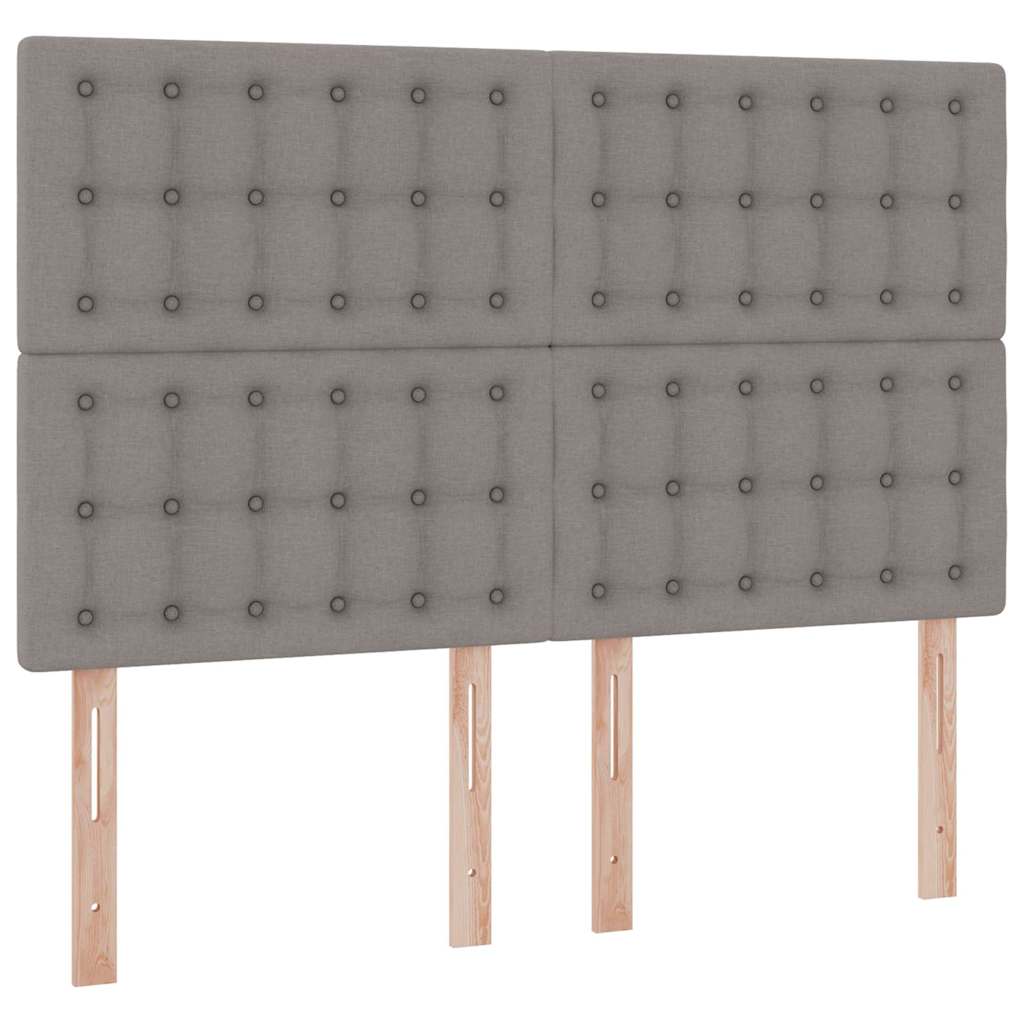 vidaXL LED Κρεβάτι αποθήκευσης με στρώμα Taupe 140 x 200 cm Ύφασμα