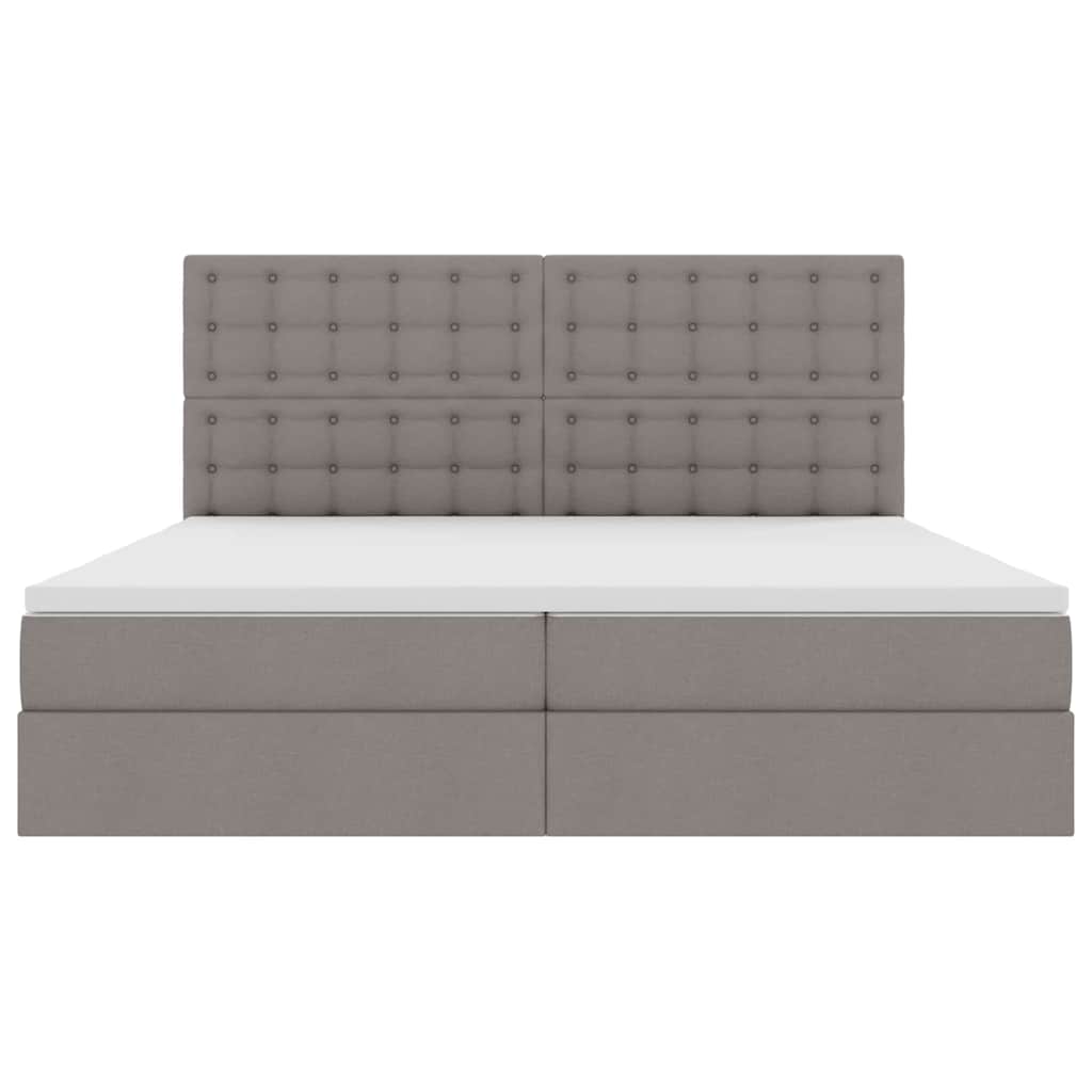 vidaXL LED Κρεβάτι αποθήκευσης με στρώμα Taupe 200 x 200 cm Ύφασμα
