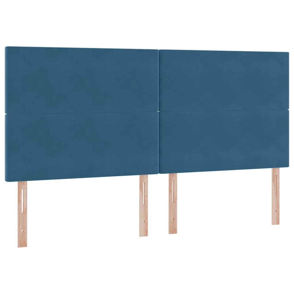vidaXL LED Κρεβάτι αποθήκευσης με στρώμα Σκούρο Μπλε 200 x 200 cm