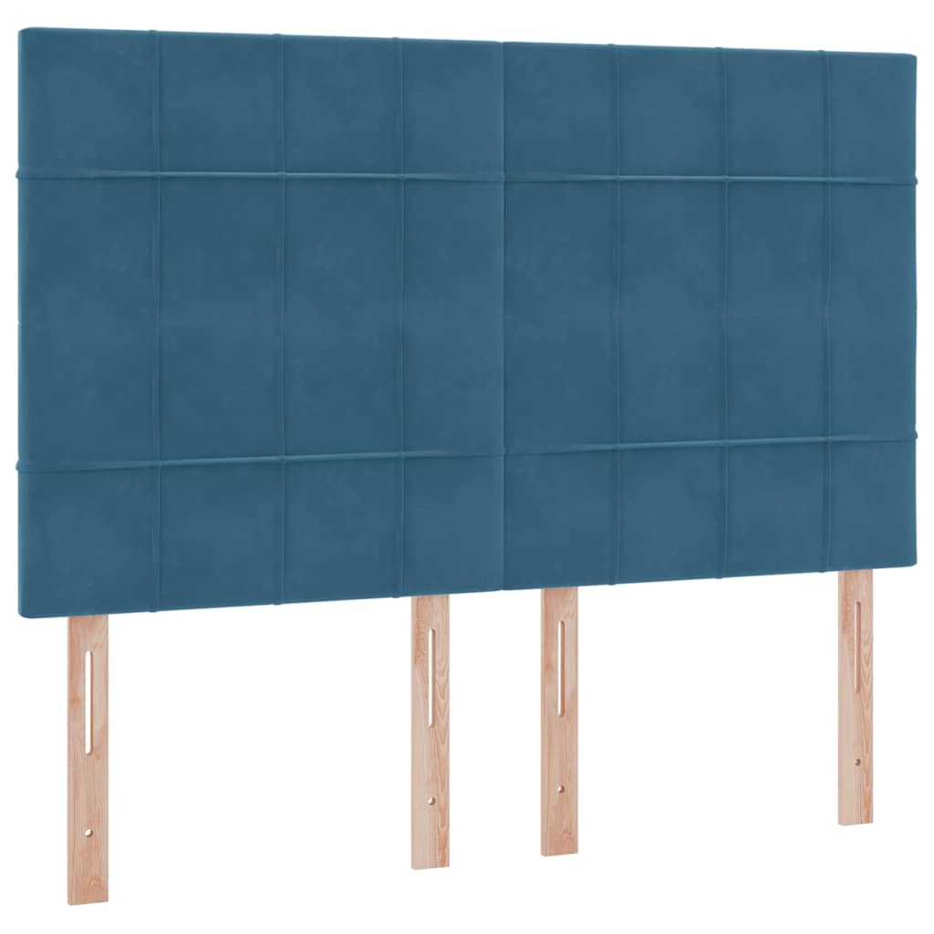 vidaXL Κρεβάτι με αποθηκευτικό χώρο και LED Σκούρο Μπλε 140 x 200 cm