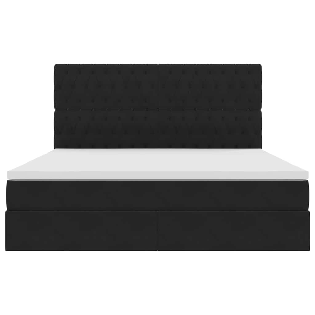 vidaXL Κρεβάτι με αποθηκευτικό χώρο και LED Μαύρο 180 x 200 cm Βελούδο
