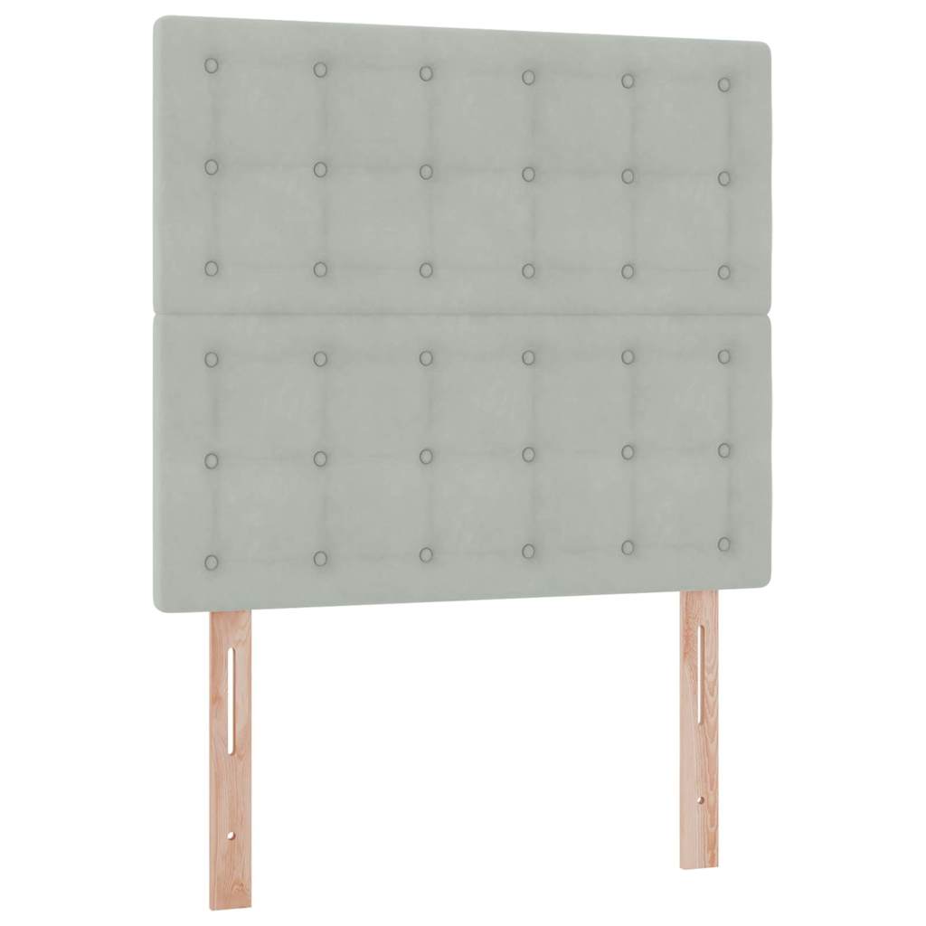 vidaXL Κρεβάτι με αποθηκευτικό χώρο και LED Ανοιχτό γκρι 90 x 190 cm