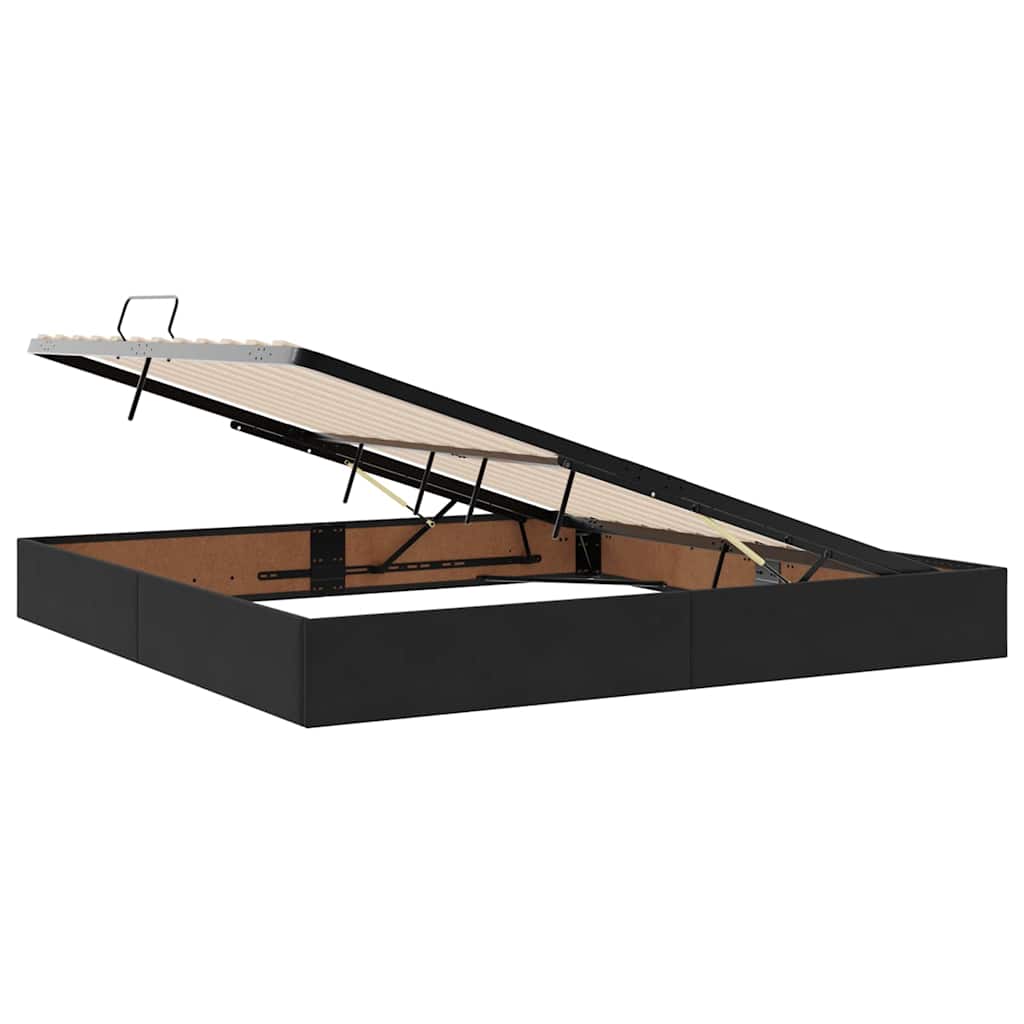 vidaXL Κρεβάτι με αποθηκευτικό χώρο και LED Μαύρο 200 x 200 cm Βελούδο