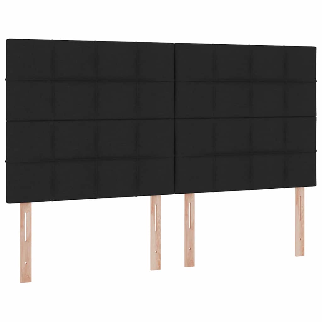 vidaXL Κρεβάτι με LED ταινίες φωτός Μαύρο 200 x 200 cm ύφασμα