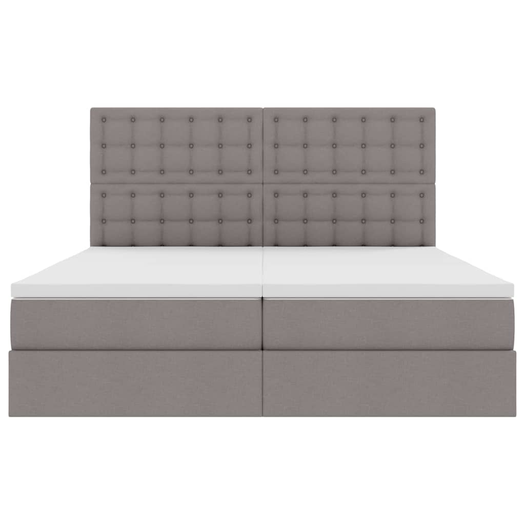 vidaXL LED Κρεβάτι αποθήκευσης με στρώμα Taupe 180 x 200 cm Ύφασμα