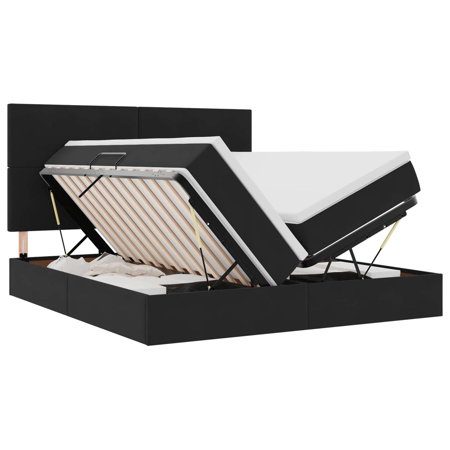 vidaXL Κρεβάτι με LED ταινίες φωτός Μαύρο 180 x 200 cm Βελούδο