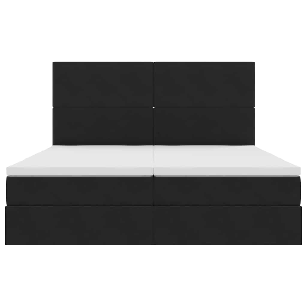 vidaXL Κρεβάτι με LED ταινίες φωτός Μαύρο 180 x 200 cm Βελούδο