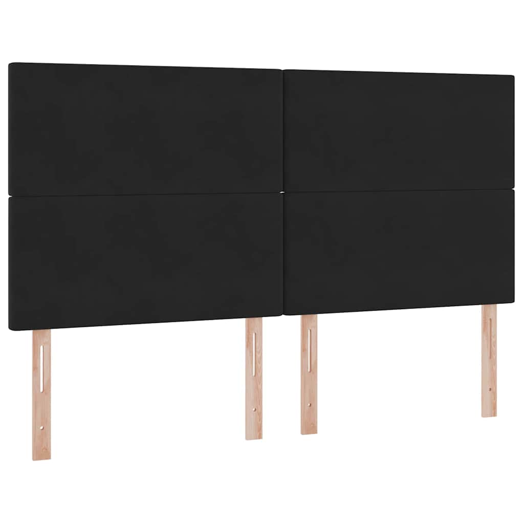 vidaXL Κρεβάτι με LED ταινίες φωτός Μαύρο 180 x 200 cm Βελούδο