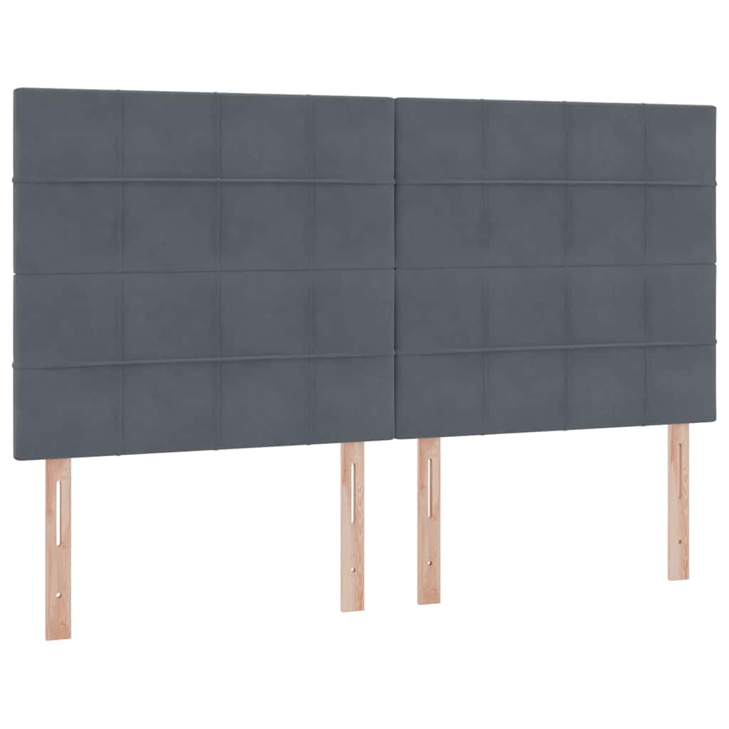 vidaXL Κρεβάτι με LED ταινίες φωτός Σκούρο Γκρι 180 x 200 cm Βελούδο