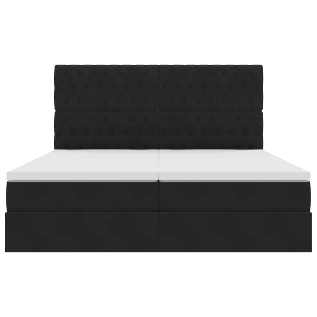 vidaXL LED Κρεβάτι αποθήκευσης με στρώμα Μαύρο 180 x 200 cm Βελούδο
