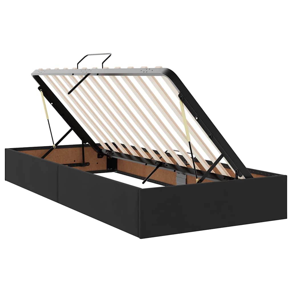 vidaXL Κρεβάτι με φώτα λωρίδας LED Μαύρο 180 x 200 cm Βελούδο