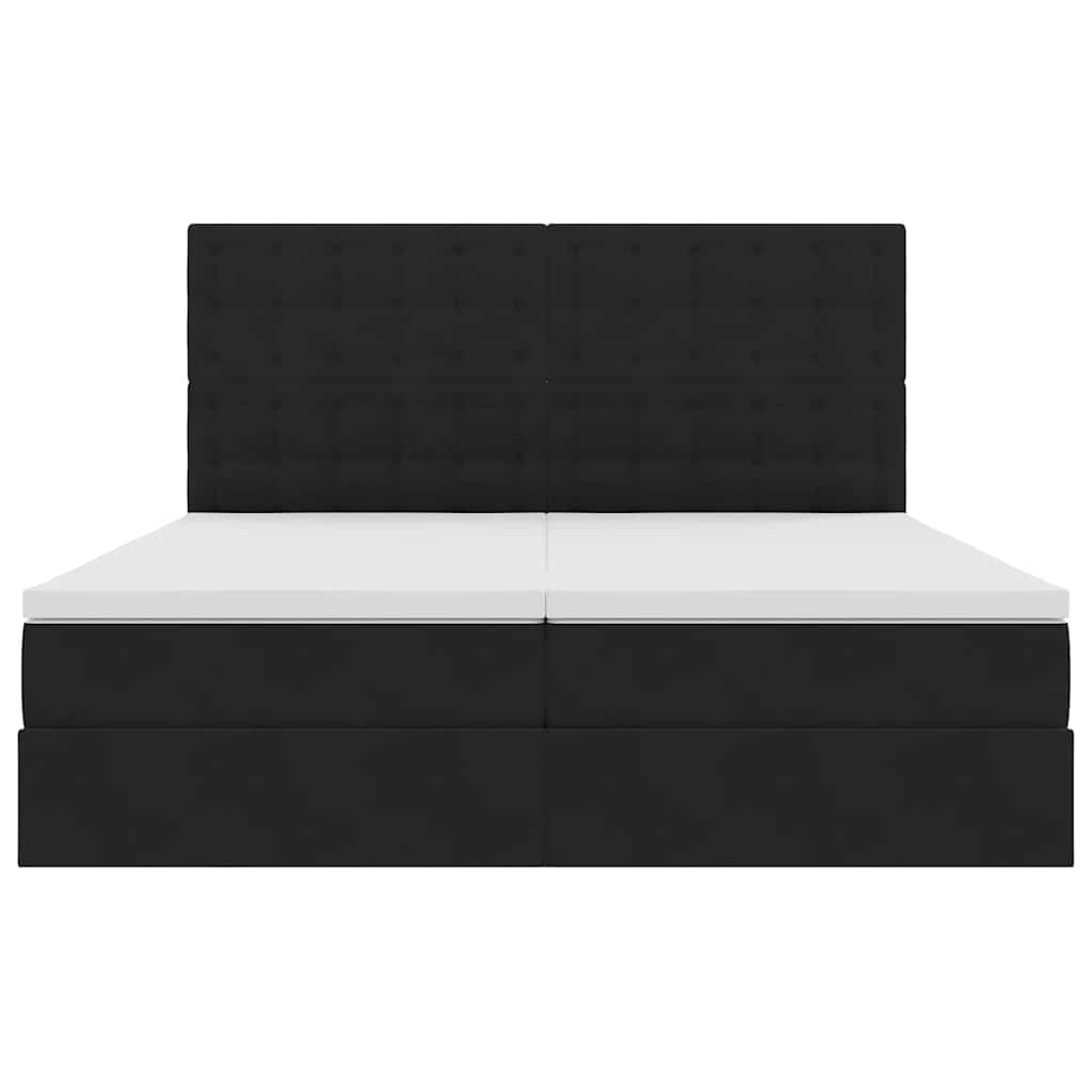 vidaXL Κρεβάτι με φώτα λωρίδας LED Μαύρο 180 x 200 cm Βελούδο