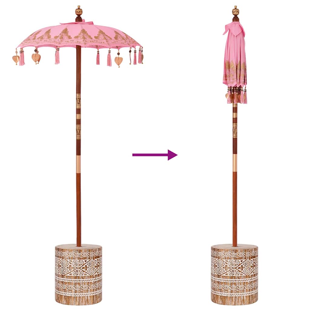 Ομπρέλα με Βάση 250 cm Βαμβάκι, Ξύλο
