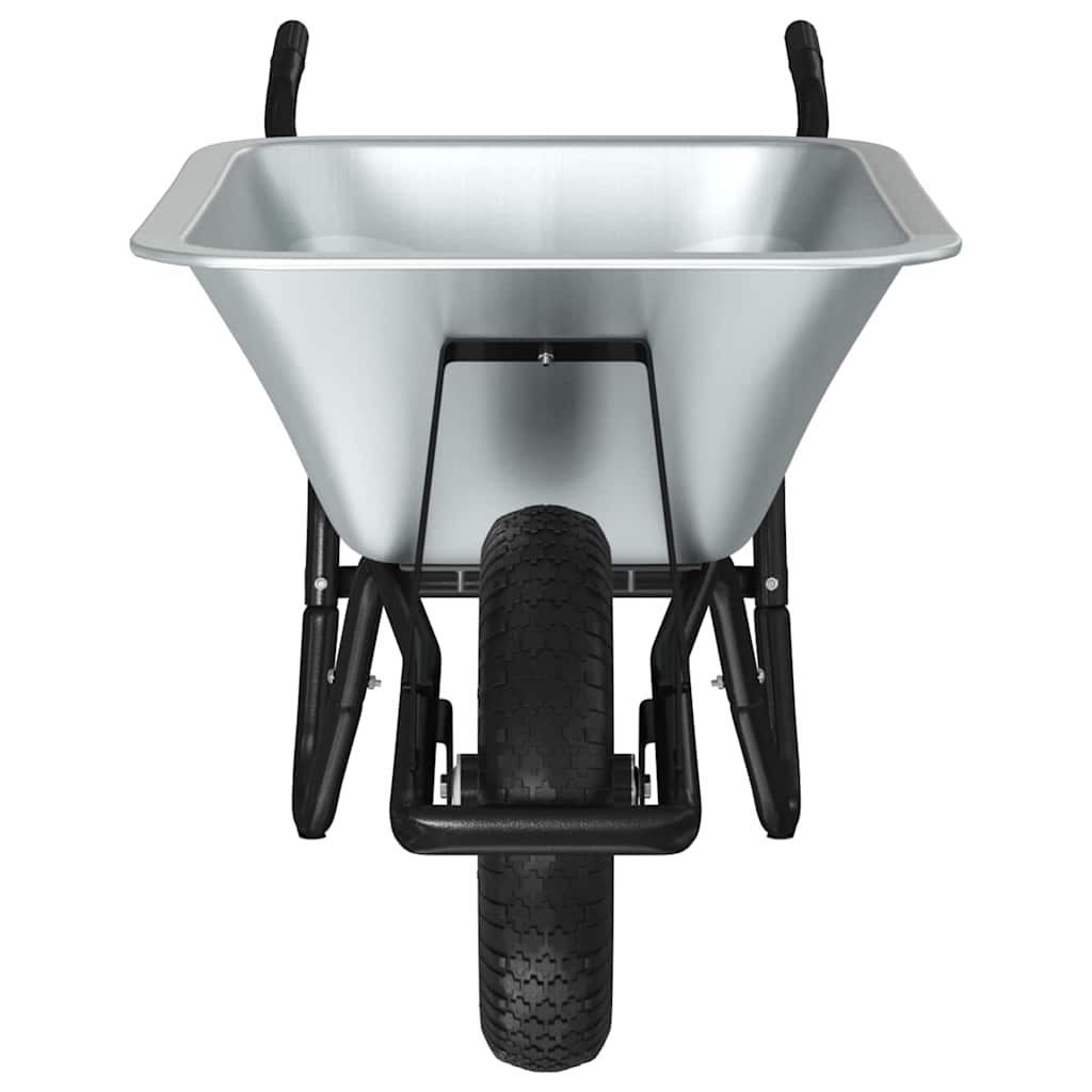 vidaXL Τροχόσπιτο Ασημί και Μαύρο 141 x 60 x 57 εκ Ατσάλι