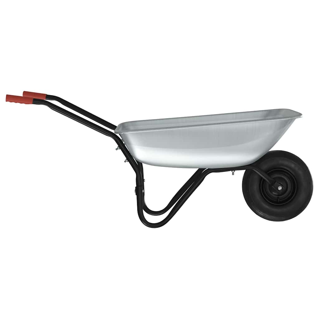 vidaXL Τροχόσπιτο Ασημί και Μαύρο 133 x 62,5 x 58 εκ Ατσάλι