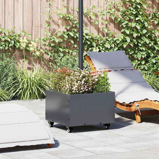 vidaXL Βάση Παρασόλ με Γλάστρα Ανθρακί 45 x 45 x 45 cm Ατσάλι