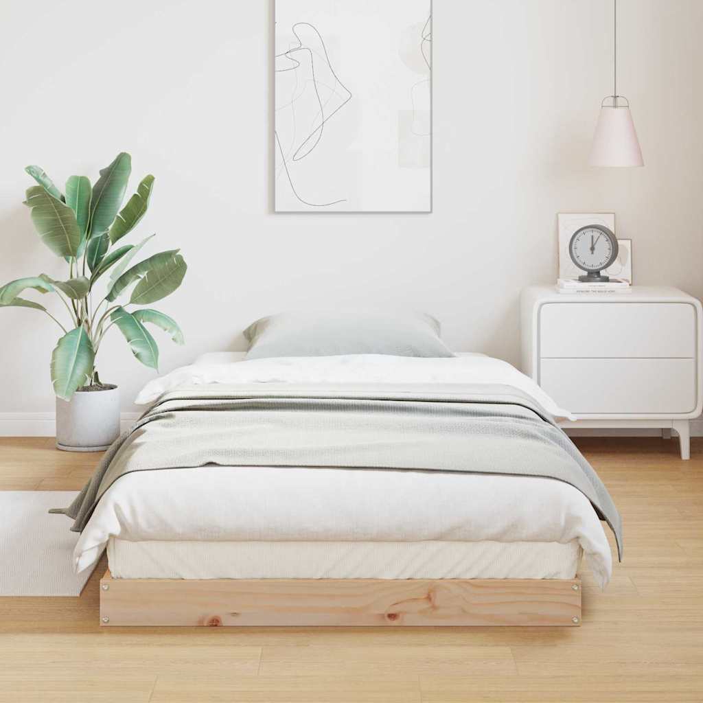 vidaXL Κρεβάτι δαπέδου Φυσικό 213.5 x 104 x 9 εκ. Στερεά ξυλεία πεύκου