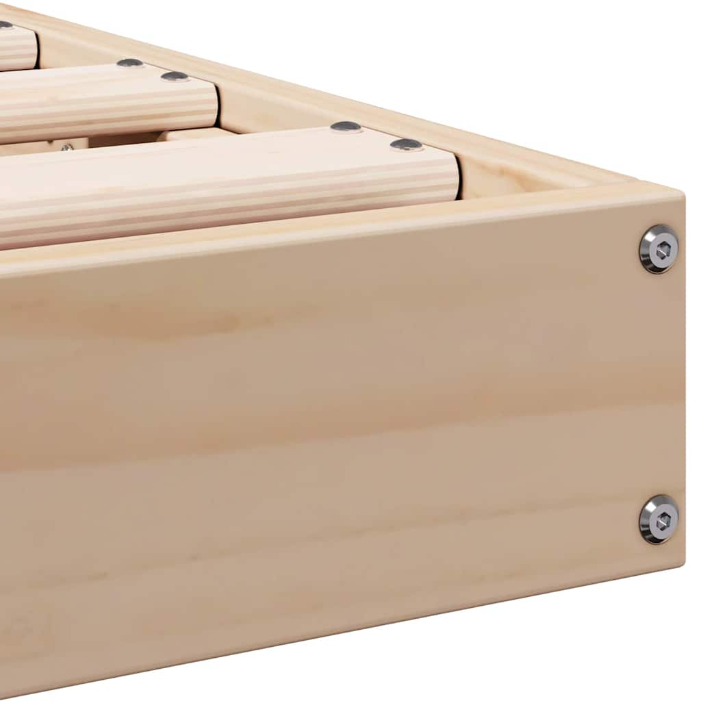 vidaXL Κρεβάτι δαπέδου Φυσικό 213.5 x 104 x 9 εκ. Στερεά ξυλεία πεύκου