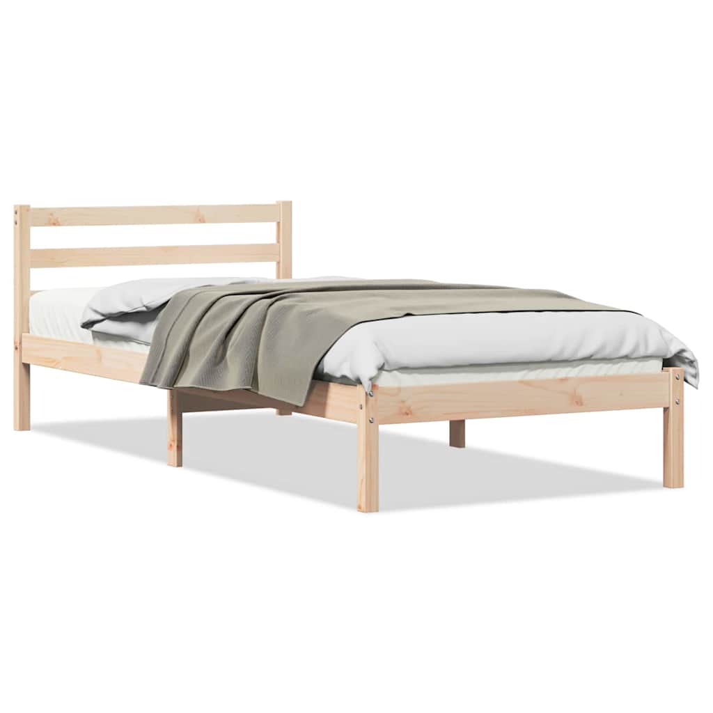 vidaXL Σκελετός Κρεβατιού με κεφαλάρι Καφέ 225,5 x 95,5 x 69,5 εκ.