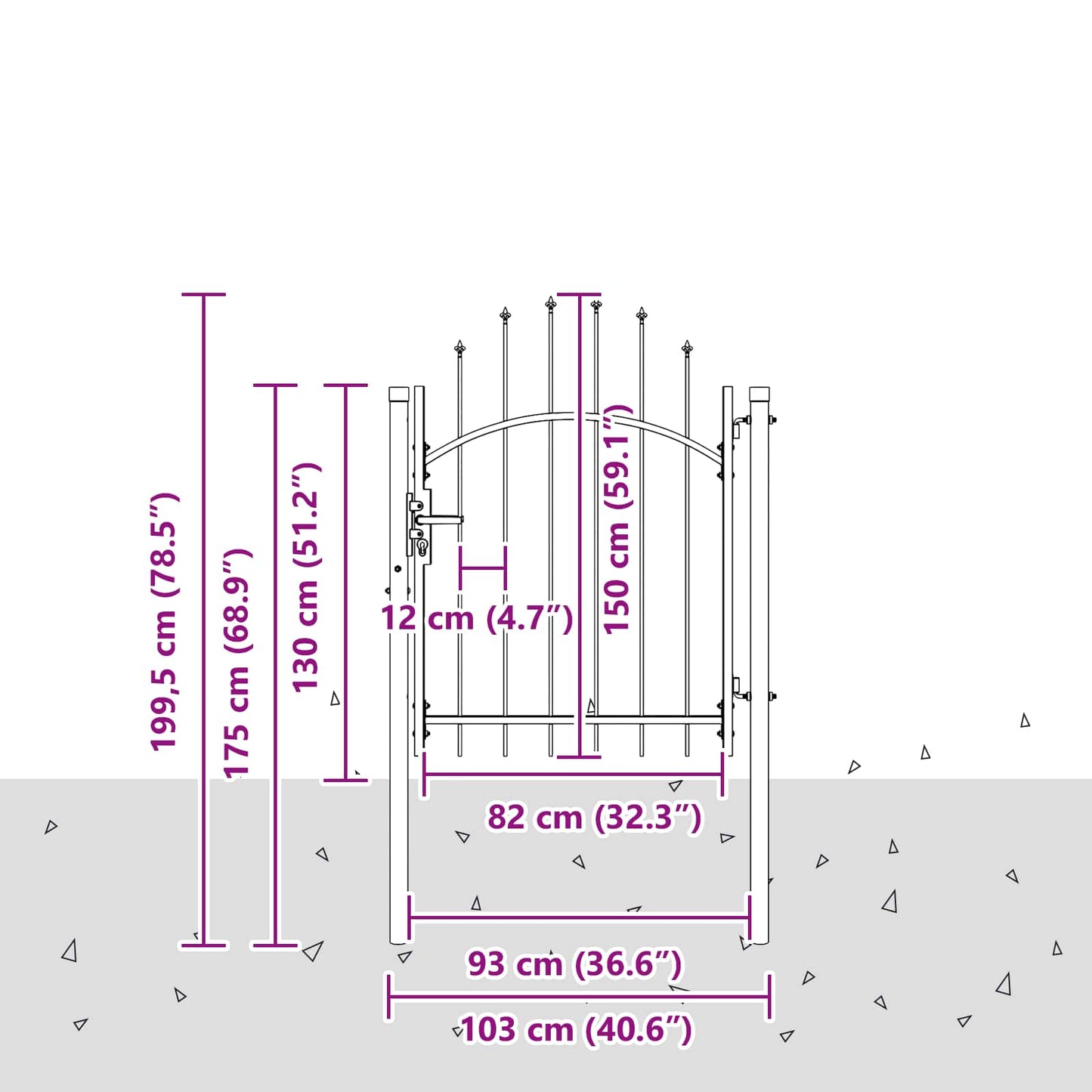 vidaXL Πύλη Κήπου με κλειδαριά Woerden Γκρι 150 x 100 cm Ατσάλι