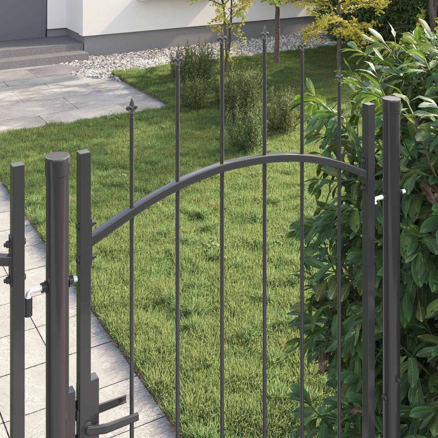 vidaXL Πύλη Κήπου με κλειδαριά Woerden Γκρι 200 x 100 cm Ατσάλι