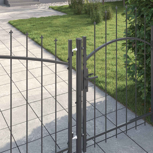 vidaXL Πύλη Κήπου WOERDEN 150 x 400 cm Ατσάλι Γκρι Κλειδώσιμο