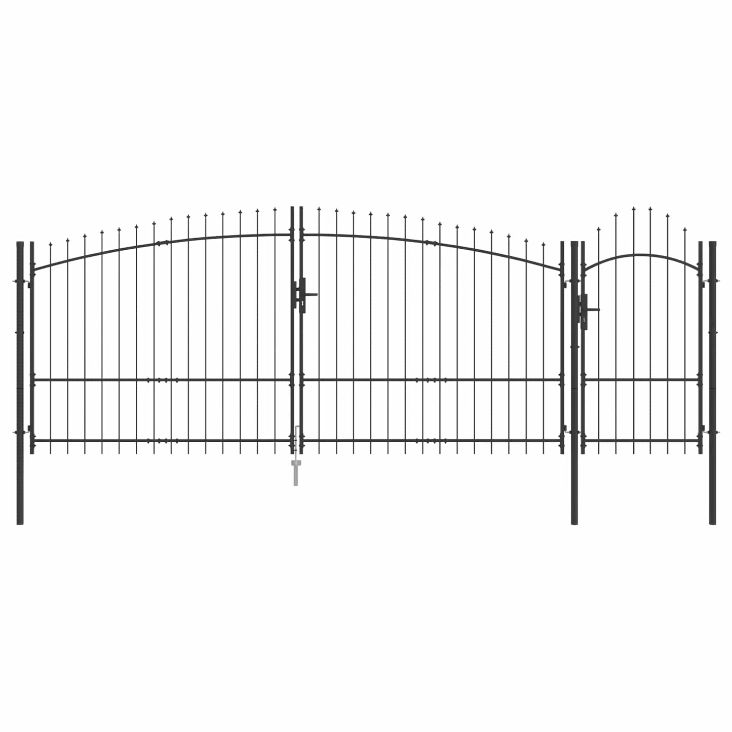 vidaXL Πύλη Κήπου με κλειδαριά Woerden Γκρι 175 x 400 εκ Ατσάλι