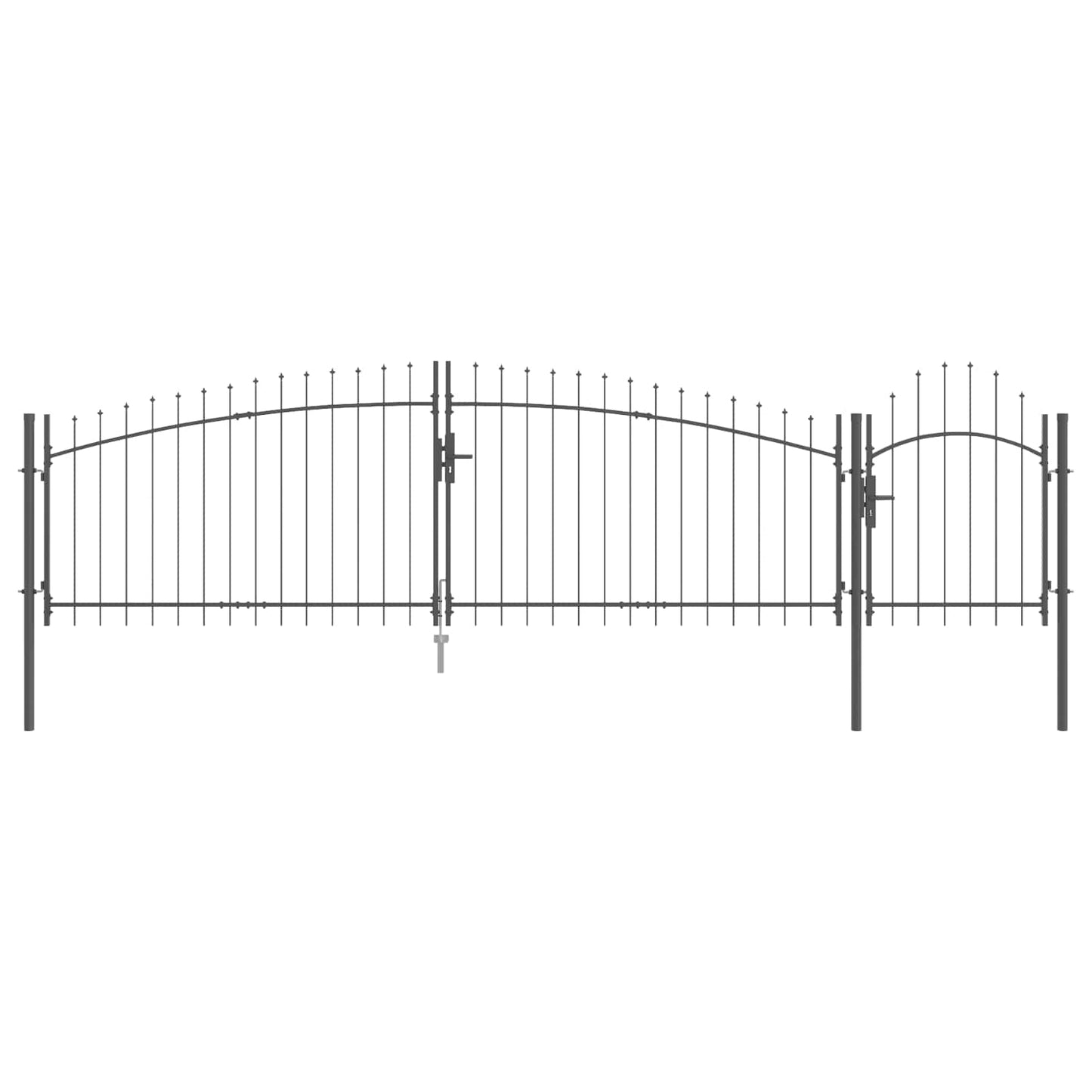 vidaXL Πύλη Κήπου με κλειδαριά Woerden Γκρι 150 x 500 cm Ατσάλι