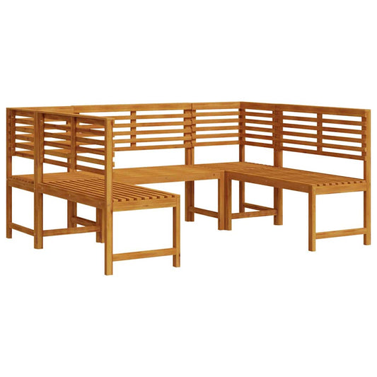 vidaXL Σετ Παγκάκι Κήπου 5 pcs Καφέ Στερεό Ξύλο Ακακίας
