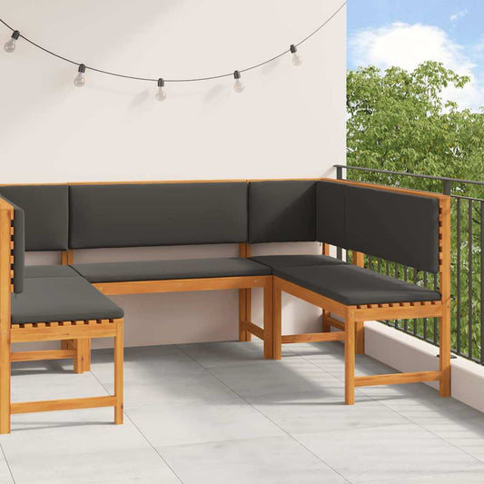 vidaXL Σετ Παγκάκι Κήπου 5 pcs Καφέ Μασίφ ξύλο ακακίας