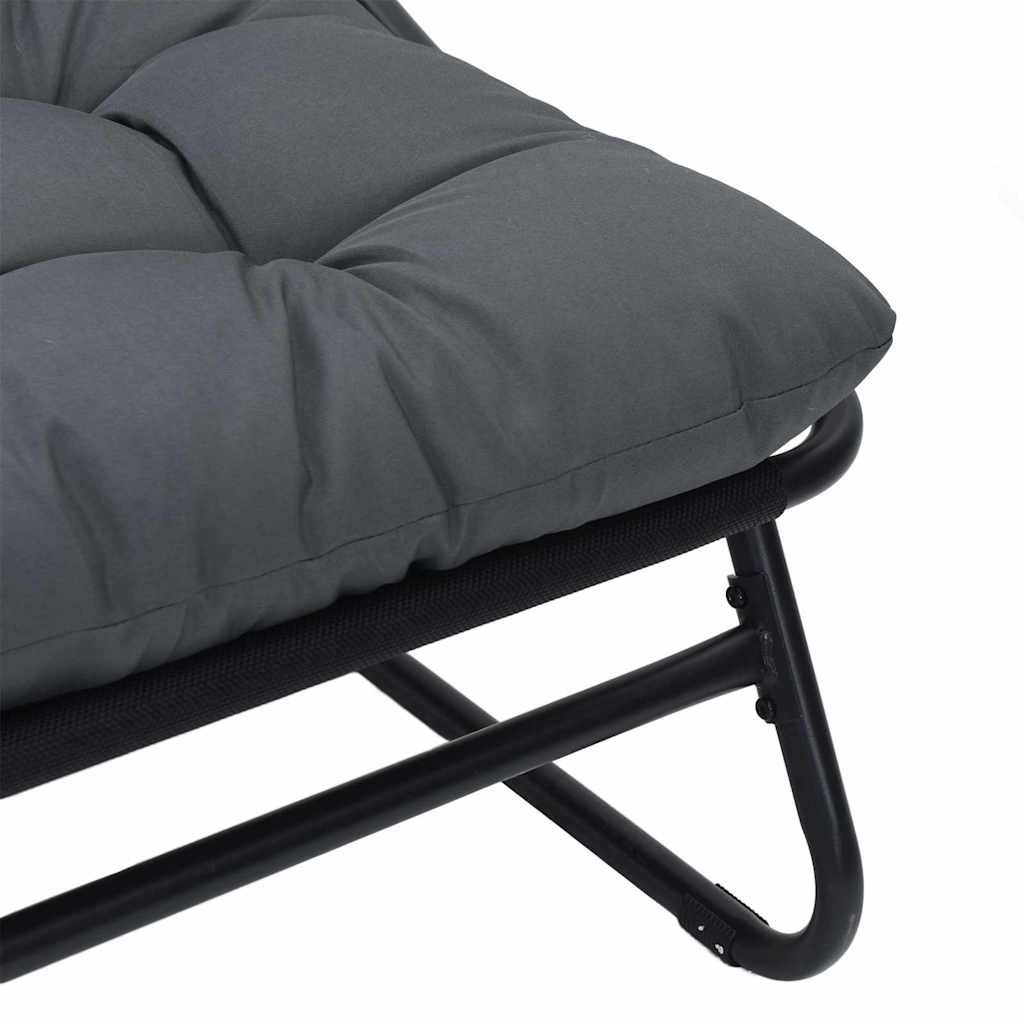 vidaXL Εξωτερικά Έπιπλα με μαξιλάρι 2 pcs Μαύρο 60,5 x 81 x 71 cm