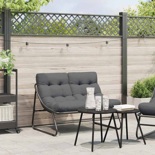vidaXL Εξωτερικά Έπιπλα με μαξιλάρι Μαύρο 110 x 81 x 71 cm