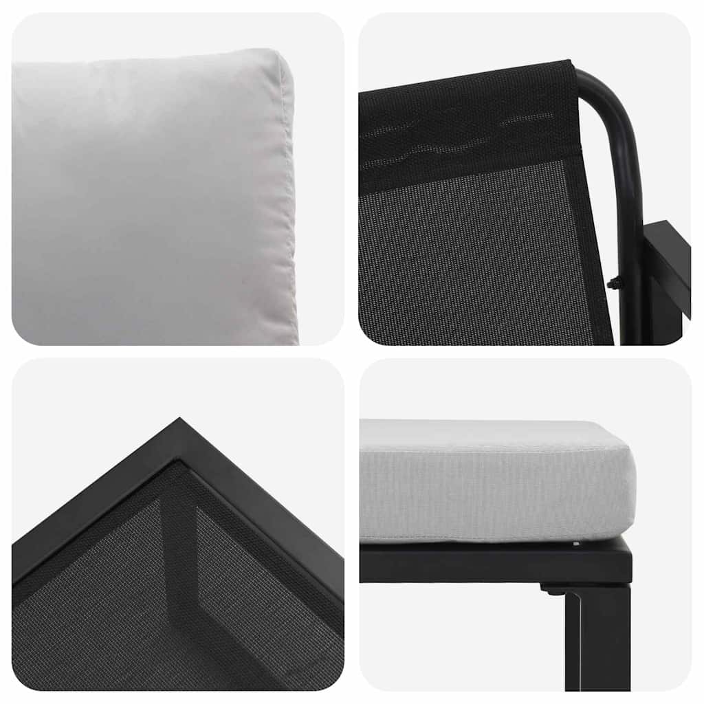 vidaXL Εξωτερικά Έπιπλα Άλλο 4 pcs Μαύρο 61 x 72.5 x 71 εκ Ατσάλι