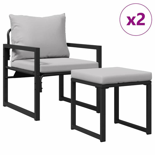 vidaXL Εξωτερικά Έπιπλα Άλλο 4 pcs Μαύρο 61 x 72.5 x 71 εκ Ατσάλι