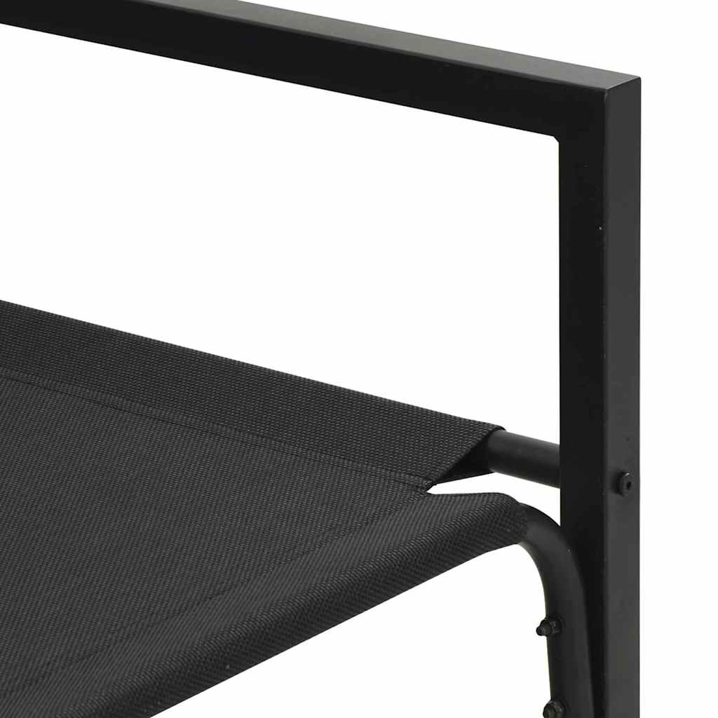 vidaXL Εξωτερικά Έπιπλα με μαξιλάρι Μαύρο 180 x 72.5 x 71 εκ. Ατσάλι