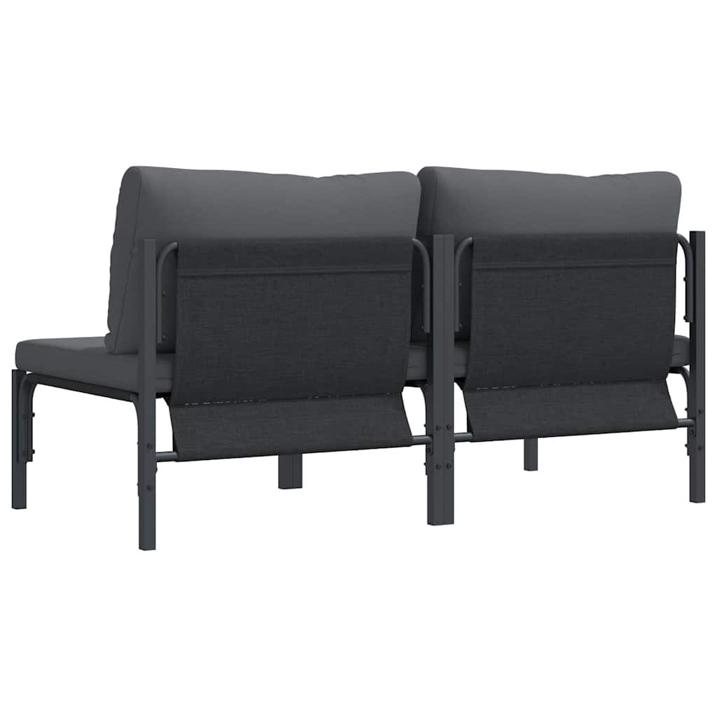vidaXL Εξωτερικά Έπιπλα με μαξιλάρι με μαξιλάρι Ανθρακί Ατσάλι