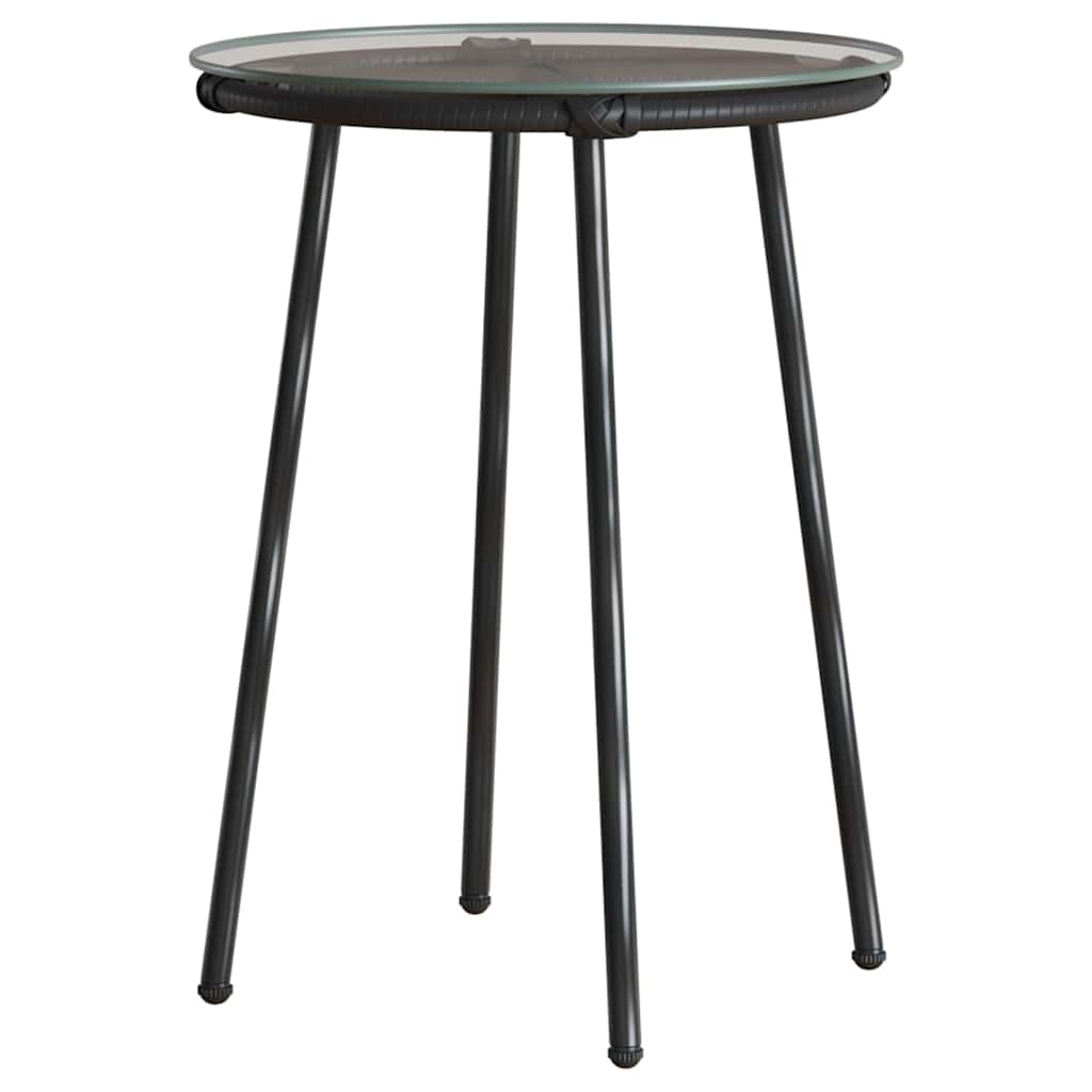 vidaXL Σέτ φαγητού για κήπο 3 pcs Καφέ και Κρέμα Πολυ rattan, ατσάλι