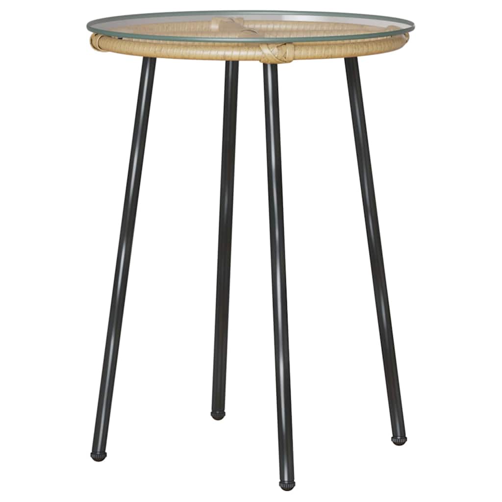 vidaXL Σέτ φαγητού για κήπο 3 pcs Καφέ και Μαύρο και Κρέμ