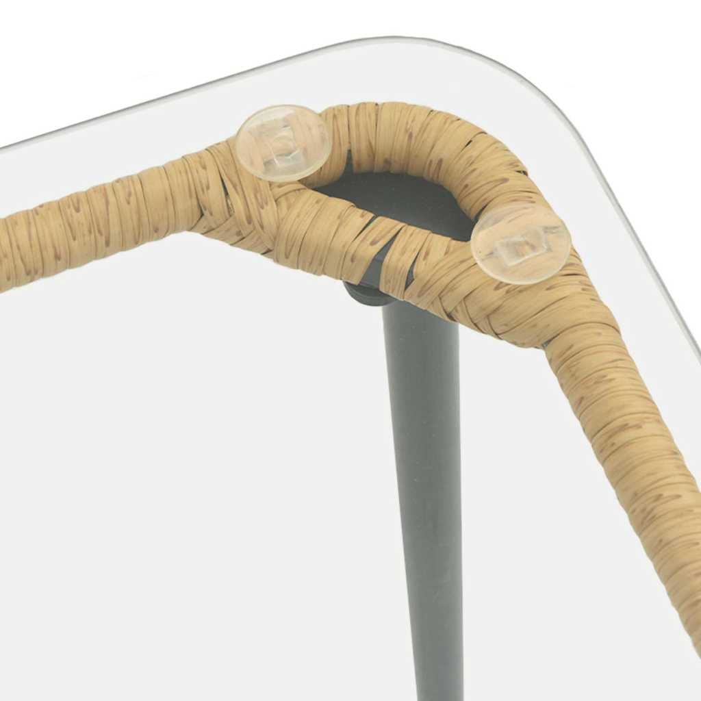 vidaXL Τραπέζι Κήπου Φυσικό 80 x 40 x 45.5 cm Πολυ ράταν