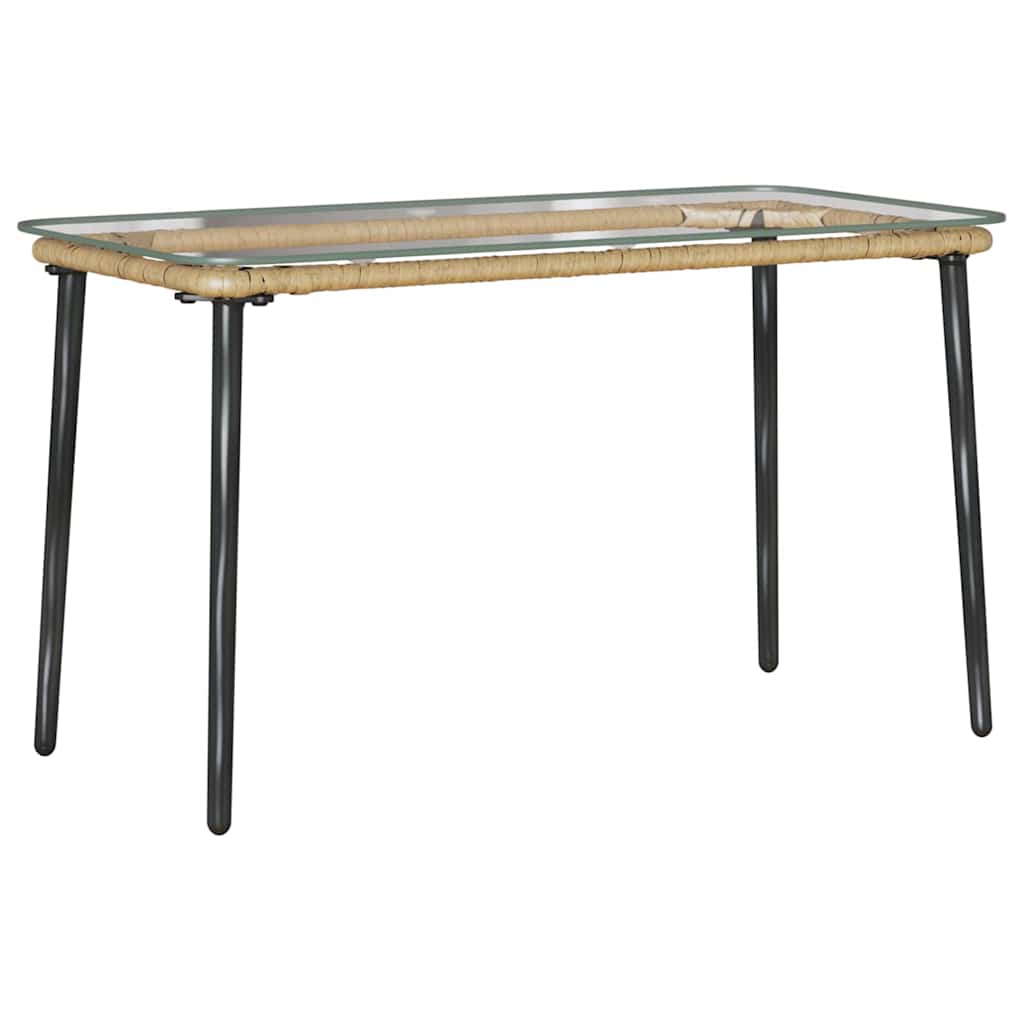 vidaXL Τραπέζι Κήπου Φυσικό 80 x 40 x 45.5 cm Πολυ ράταν