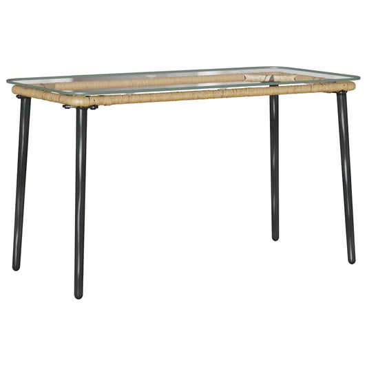 vidaXL Τραπέζι Κήπου Φυσικό 80 x 40 x 45.5 cm Πολυ ράταν