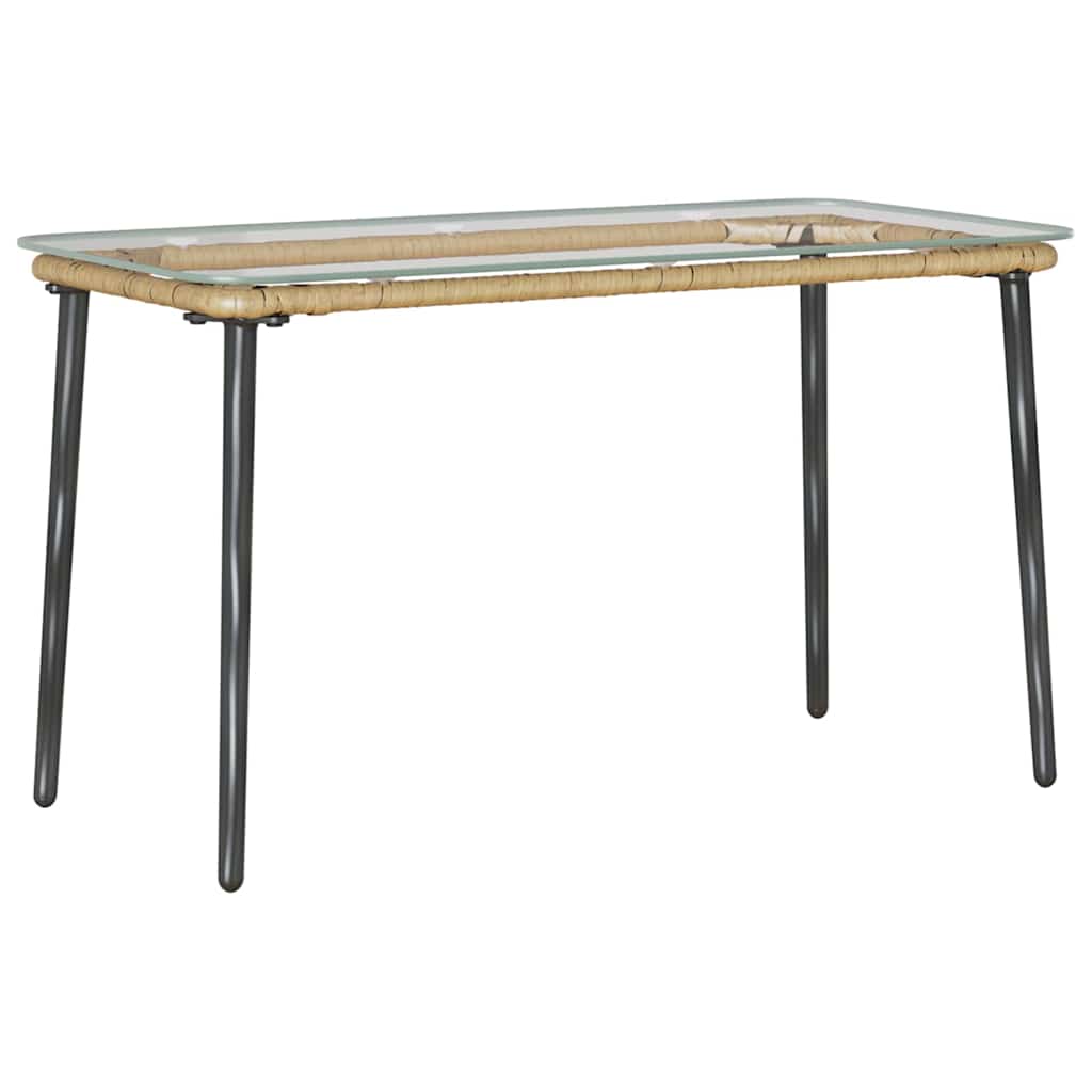 vidaXL Τραπέζι Κήπου Φυσικό 80 x 40 x 45.5 cm Πολυ ράταν
