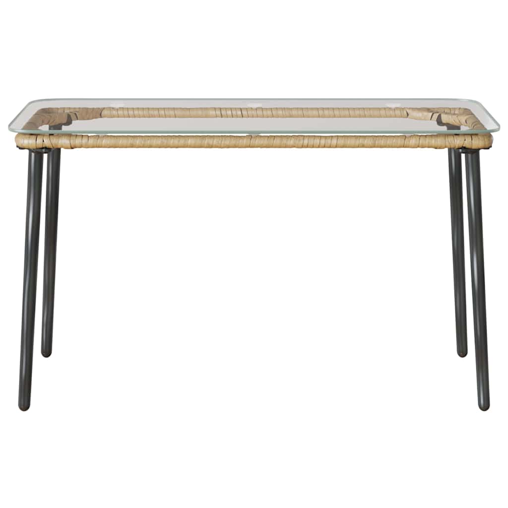 vidaXL Τραπέζι Κήπου Φυσικό 80 x 40 x 45.5 cm Πολυ ράταν