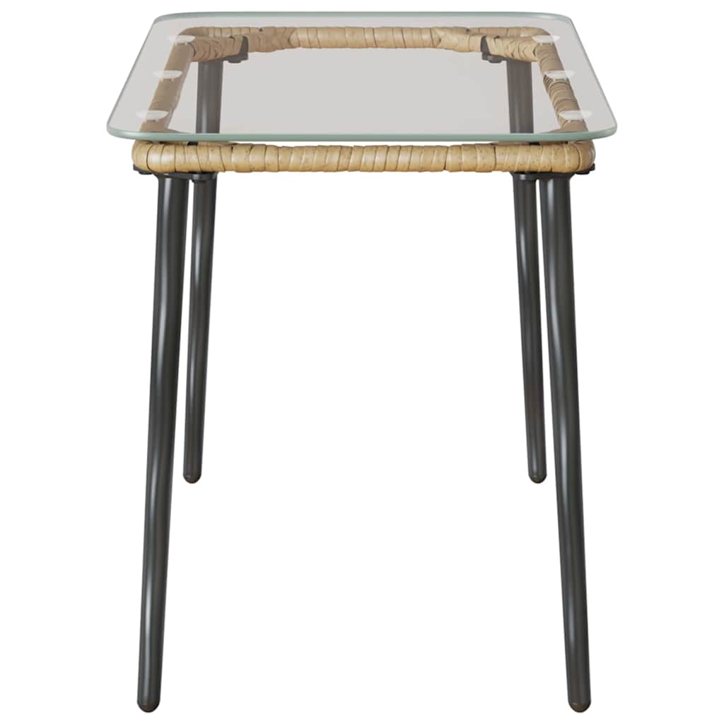 vidaXL Τραπέζι Κήπου Φυσικό 80 x 40 x 45.5 cm Πολυ ράταν